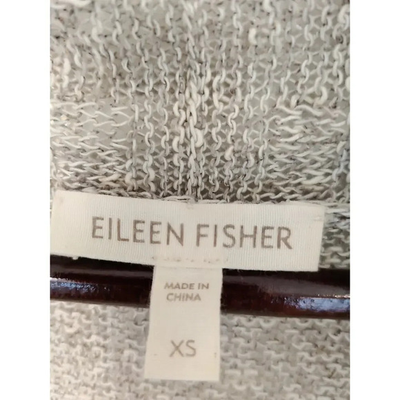 Eileen Fisher Open Front Cardigan Linen Blend Gray Open Knit Size XS - Picture 7 of 9